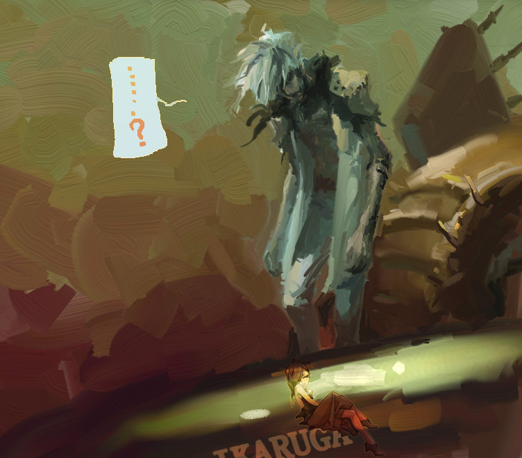 emblem, hao_&amp;_su, ikaruga, kagari_(ikaruga), open_clothes, open_shirt, rogner5th, shinra_(ikaruga)