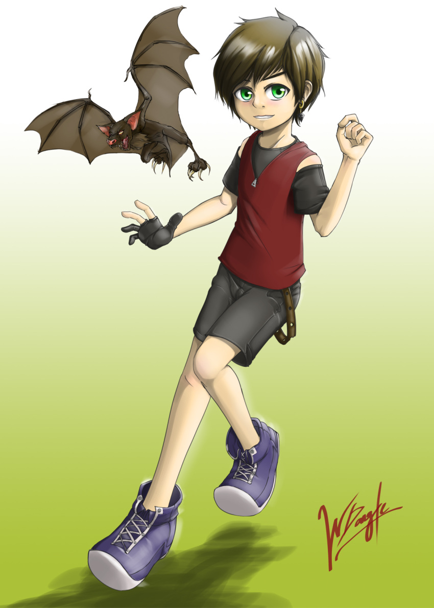 1boy, bat, character_request, earring, smile, tagme, wangdangle
