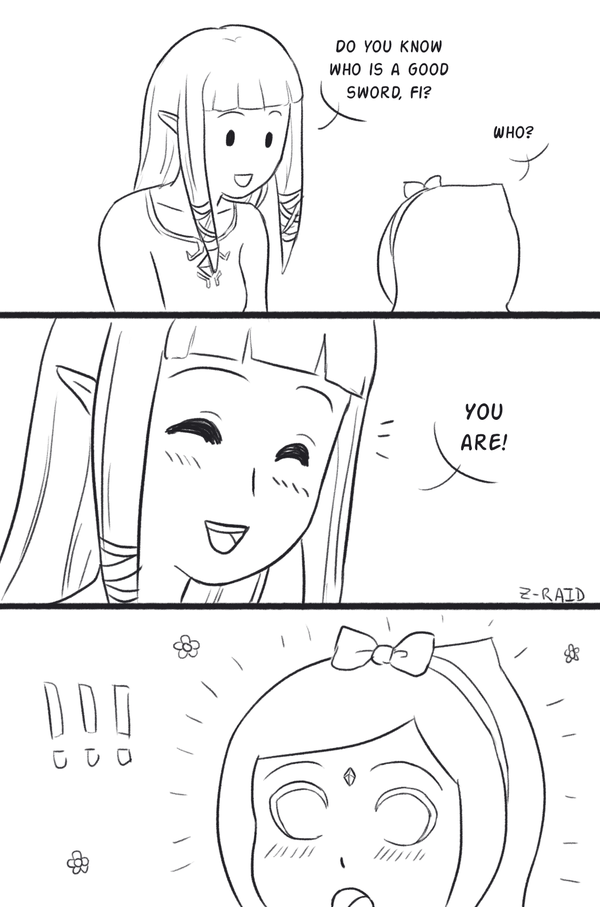 2girls, closed_eyes, fi, monochrome, multiple_girls, nintendo, pointy_ears, princess_zelda