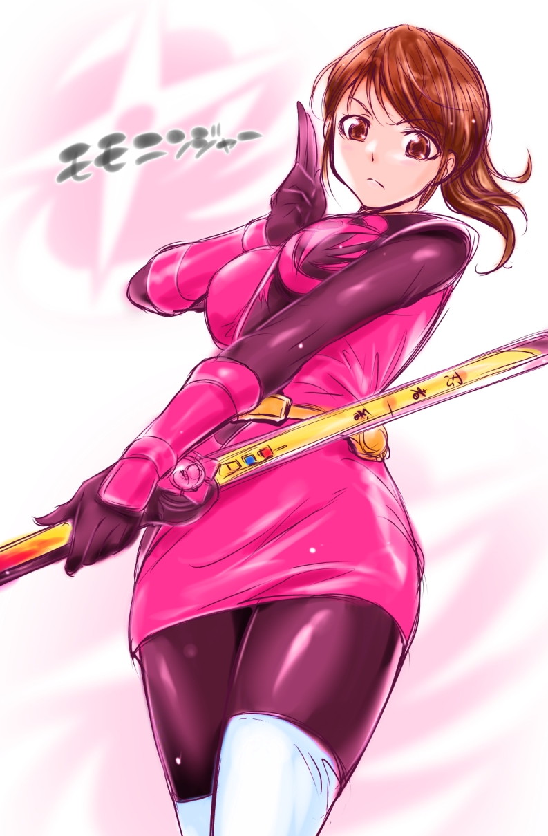 1girl, abe_tsukumo, breasts, brown_eyes, brown_hair, gradient, gradient_background, highres