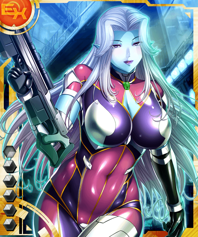 1girl, alberta_(taimanin_asagi), blue_skin, breasts, kokonoki_nao, pointy_ears, taimanin_asagi, taimanin_asagi_battle_arena