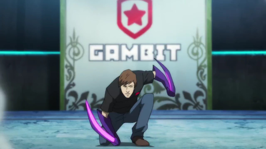 1boy, alex_ich, brown_hair, brown_shoes, cosplay, gambit_gaming, kha'zix, league_of_legends