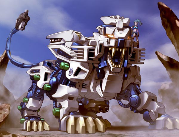 dust, liger_blue_souga, liger_zero, mecha, mercy_rabbit, midori_(zoids_generations), scar, solo