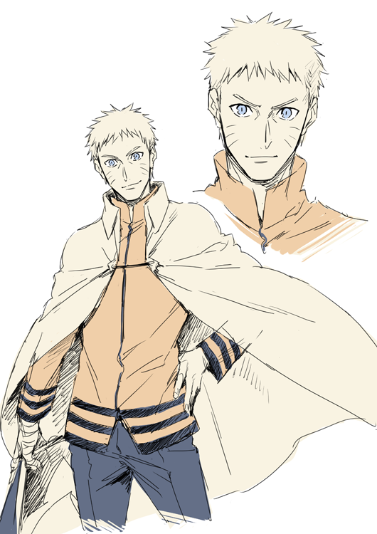 1boy, blonde_hair, cape, expression_sheet, naruto, naruto_gaiden, older, spiky_hair