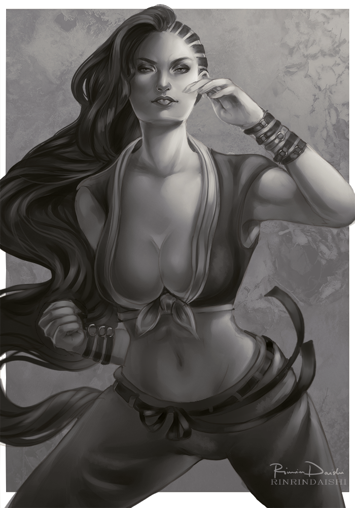 1girl, asymmetrical_hair, bracelets, brazilian, breasts, capcom, cleavage, cornrows