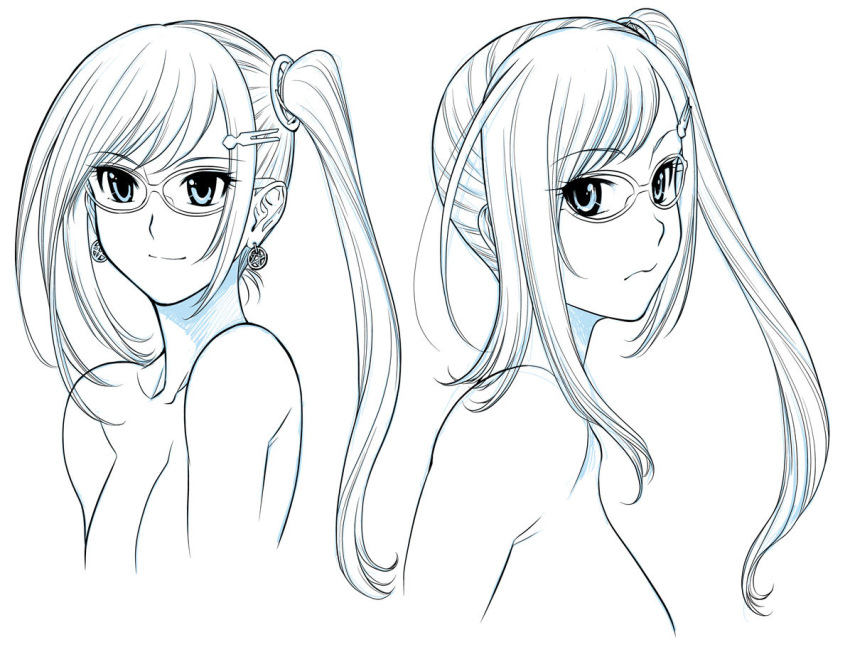 1girl, bangs, black_lilith, breasts, bust, character_sheet, closed_mouth, concept_art