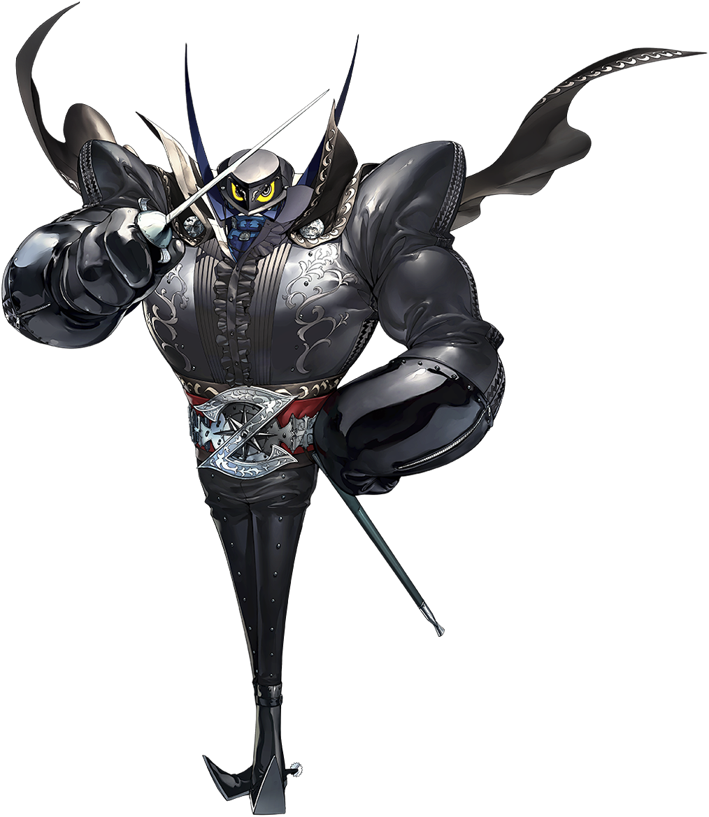 cape, full_body, looking_at_viewer, official_art, persona, persona_5, rapier, suit