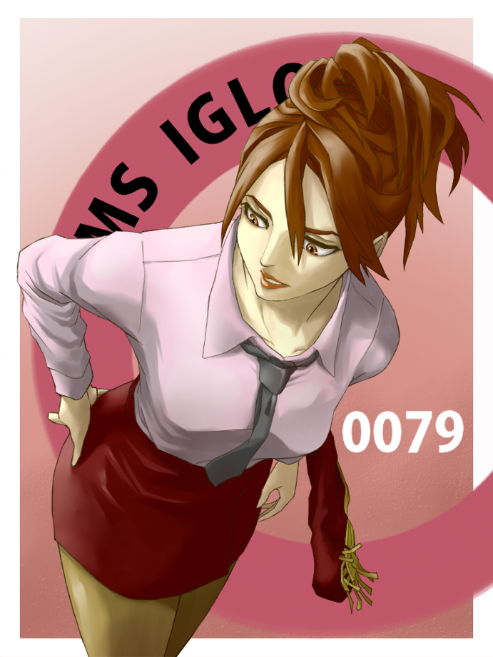 1girl, artist_request, female, gradient, gradient_background, gundam, gundam_ms_igloo, monique_cadillac