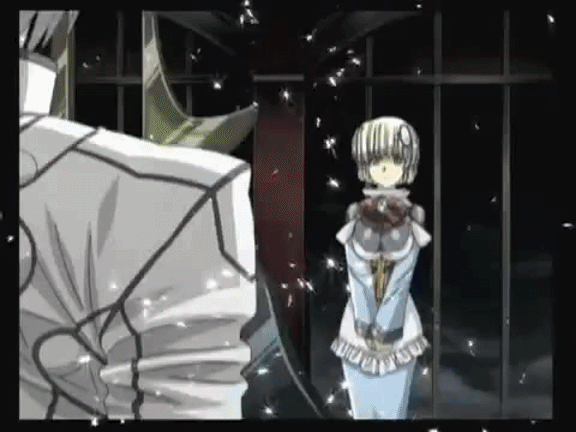 1boy, 1girl, animated, animated_gif, anita_(growlanser), bandage, blonde_hair, breasts