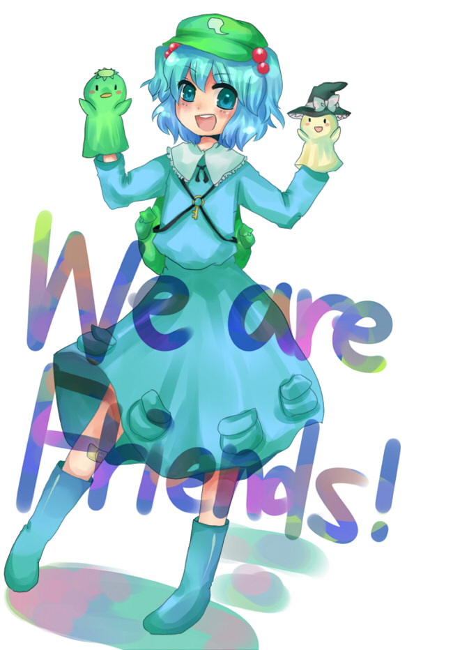 english, galoshes, hat, kawashiro_nitori, key, puppet, puppets, rubber_boots