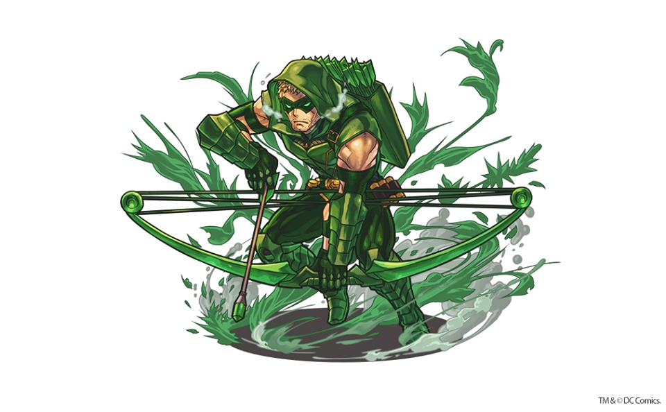 1boy, arrow, bow_(weapon), dc_comics, domino_mask, full_body, green_arrow, hood