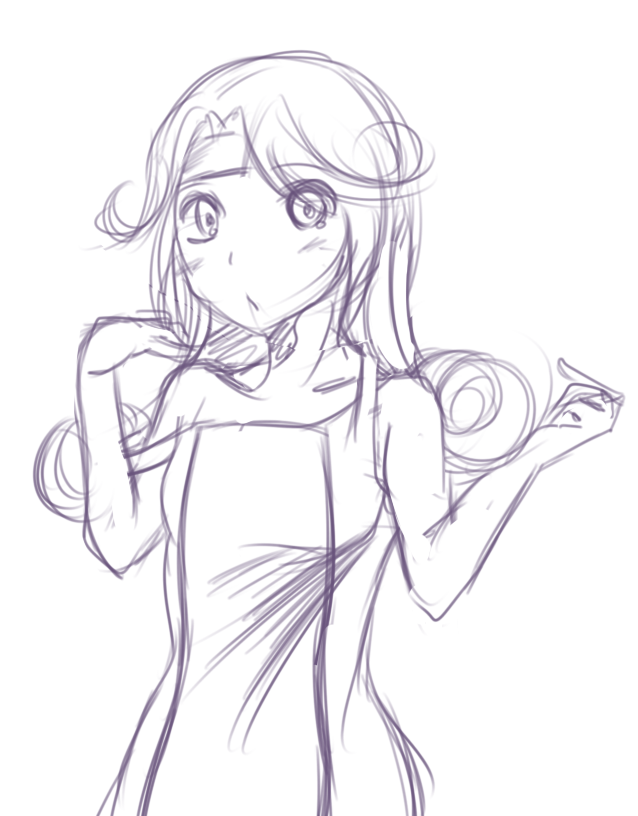 1girl, bare_shoulders, blush, breasts, dress, headband, long_hair, mel_(tales)
