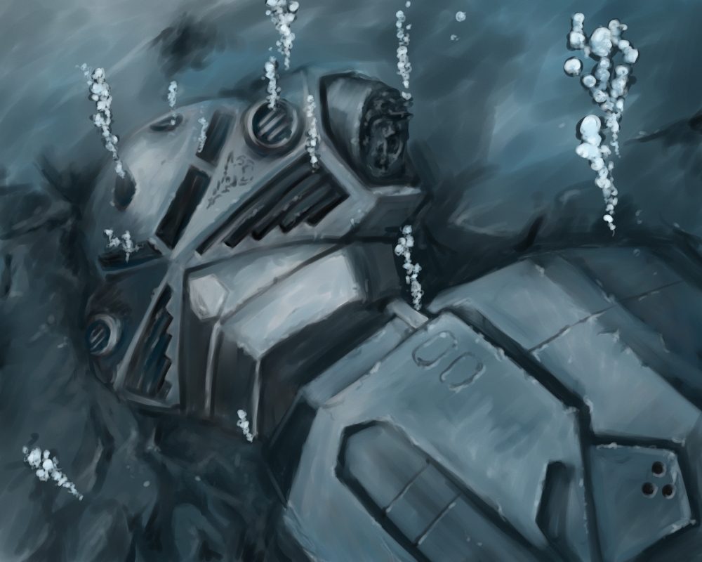 d-ma, damaged, gundam, gundam_ms_igloo, mecha, underwater, water, ze'gok