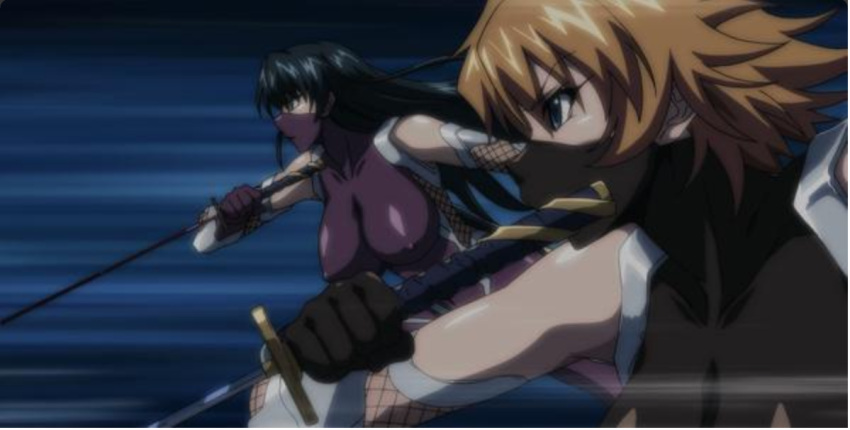 2girls, bare_shoulders, blonde_hair, blue_eyes, breasts, female, igawa_asagi, igawa_sakura