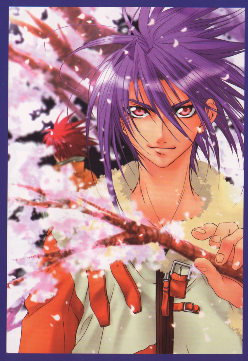 cherry_blossoms, dark_mousy, dnangel, highres, jacket, male, niwa_daisuke, official_art