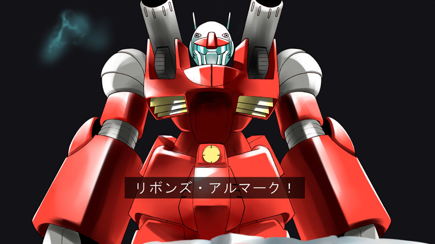 dangan, guncannon, gundam, mecha, mobile_suit_gundam, no_humans, simple_background, solo