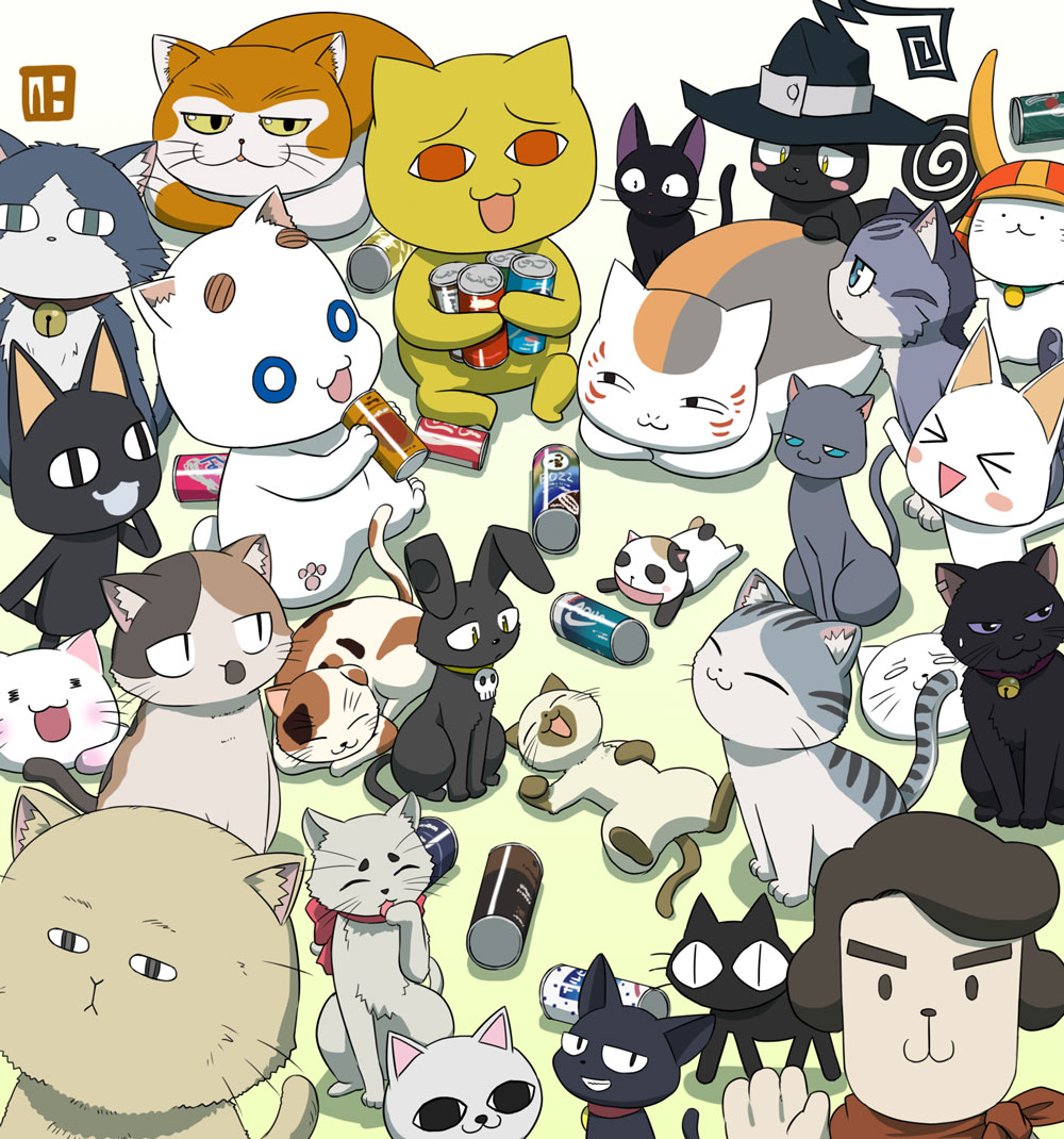 >_<, 6+boys, annotation_request, aria, aria_pokoteng, bell, black_cat, blair