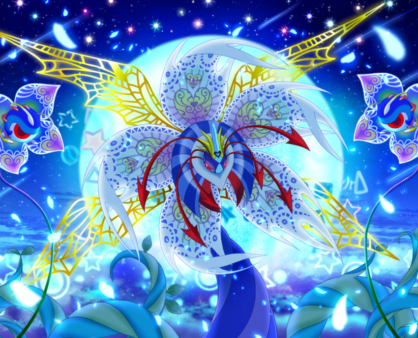1girl, antenna, blue_skin, crown, female, flower, kirby_(series), kirby_triple_deluxe