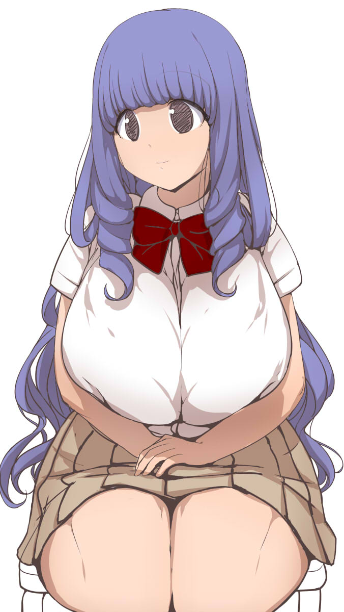 1girl, black_eyes, breasts, curvy, huge_breasts, long_hair, namamo_(kura), os-tan