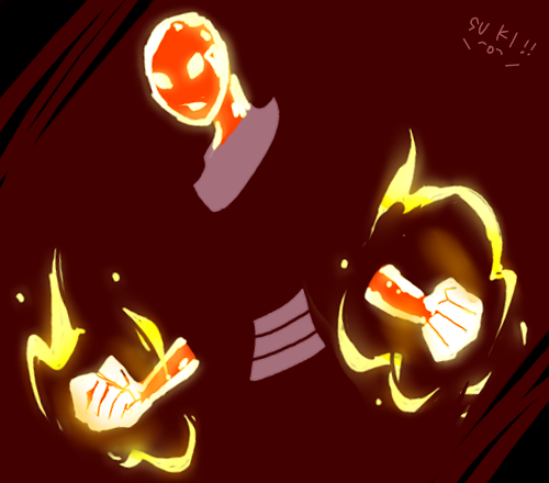 1boy, dc_comics, glowing, glowing_eyes, hot_spot, male_focus, red_skin, simple_background, solo, teen_titans