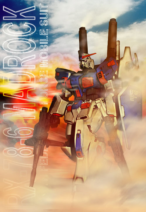 explosion, gun, gundam, gundam_zeonic_front, mecha, mudrock_gundam, shield, unsui_(ohana_0516)