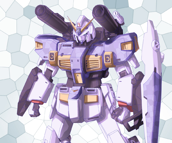 gundam, gundam_zeonic_front, mecha, mudrock_gundam, no_humans, shield, solo, takayuuki