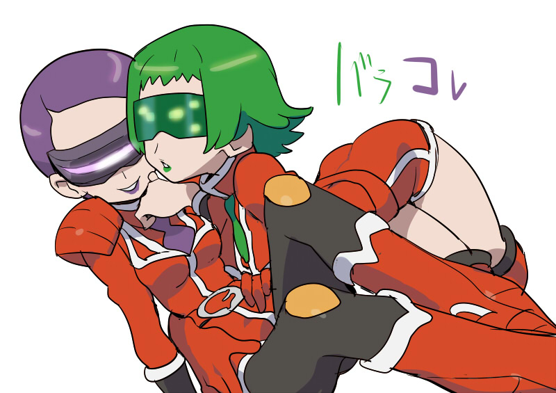 10s, 2girls, bara_(pokemon), correa_(pokemon), glasses, green_hair, multiple_girls, pokemon