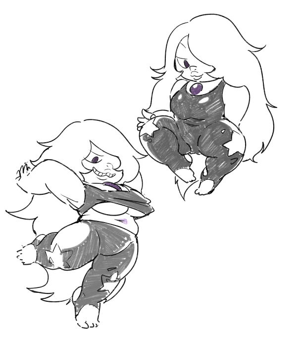 1girl, ajikan_(sabamiso), amethyst_(steven_universe), breasts, lips, monochrome, steven_universe, under_boob