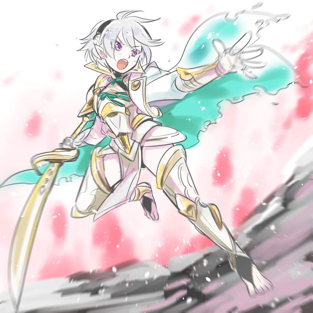 1girl, alternate_costume, cape, fire_emblem, fire_emblem_if, gradient, gradient_background, hairband