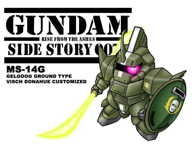 character_name, chibi, copyright_name, eyepatch, gelgoog, ground_gelgoog, gundam, gundam_side_story:_rise_from_the_ashes