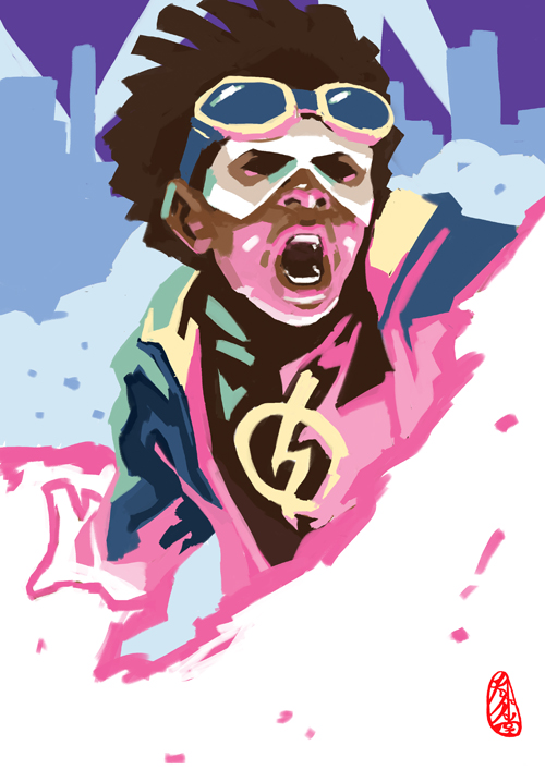 1boy, belt, black_hair, brown_eyes, dark_skin, dc_comics, domino_mask, electricity