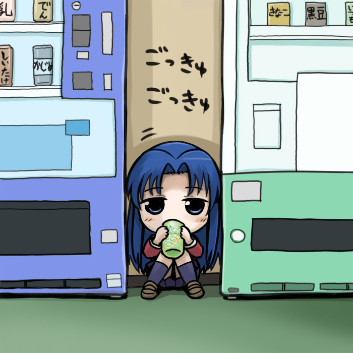 blue_eyes, blue_hair, chibi, denden, kawashima_ami, melon_(akikan), parody, toradora!