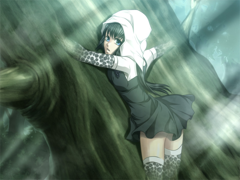 berries, black_hair, blue_eyes, dress, hood, jojo_no_kimyou_na_bouken, killingrock, looking_back