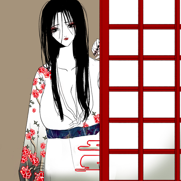 1girl, genderswaper, genderswap, japanese_clothes, kimono, naruto, simple_background, solo