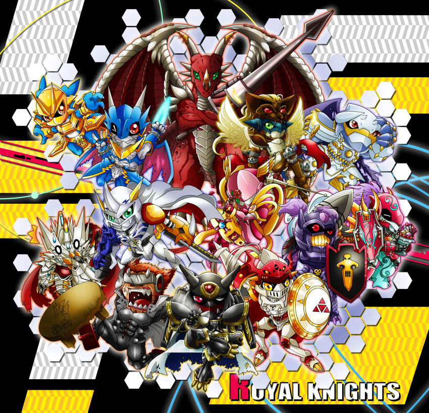 6+boys, alphamon, angry, armor, bandai, cafe, chibi, claws