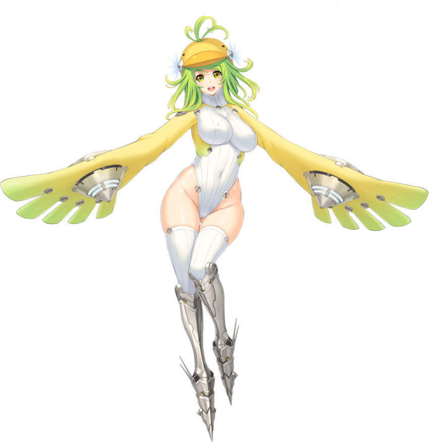 1girl, antenna_hair, breasts, erect_nipples, female, full_body, game_cg, green_eyes