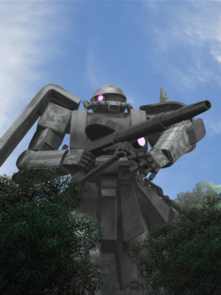 3d, gotoms, gun, gundam, mecha, mobile_suit_gundam, weapon, zaku
