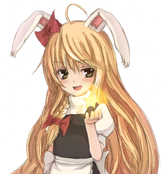 animal_ears, bow, braid, bunny_ears, gotsuki_yuuya, hair_ribbon, kirisame_marisa, long_hair