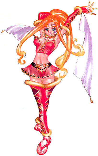 1girl, artist_request, chrono_(series), chrono_cross, looking_at_viewer, miki_(chrono_cross), official_art, orange_hair