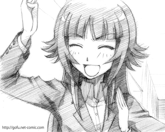 hitomi_(minami-ke), minami-ke, monochrome, sketch, traditional_media