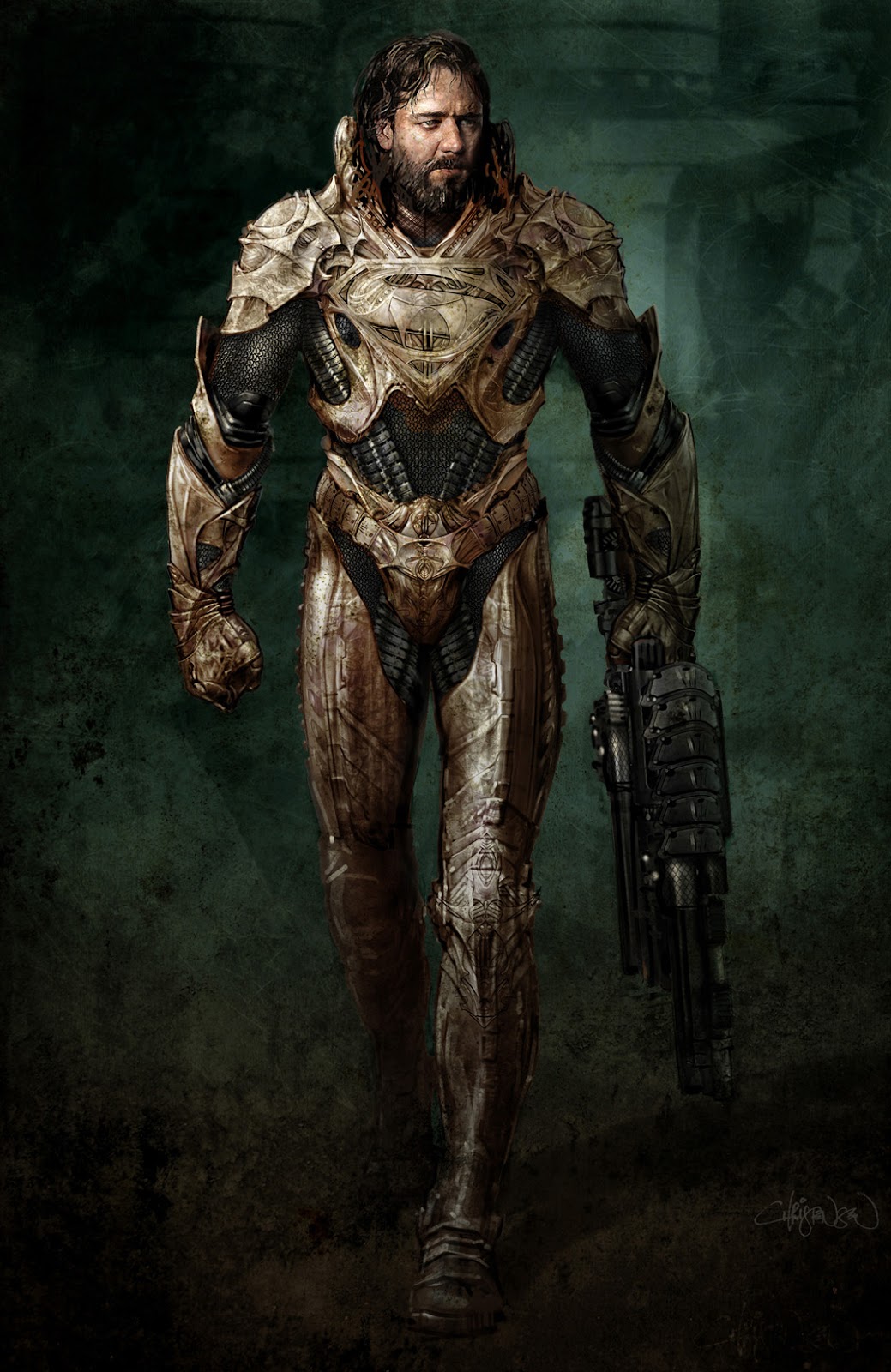 1boy, alien, armor, beard, crest, dc_comics, dccu, facial_hair