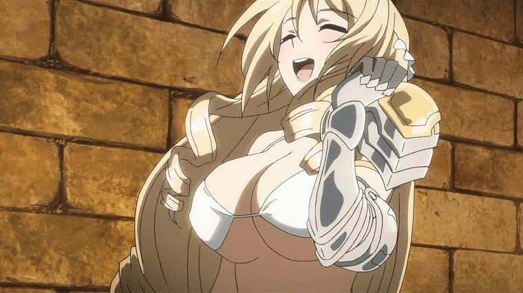 animated, animated_gif, bikini, bikini_warriors, blonde_hair, bouncing_breasts, breasts, cleavage