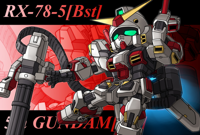 chibi, gatling_gun, gun, gundam, gundam_g05, gundam_side_story:_from_place_beyond_the_blaze, mecha, memento_vivi