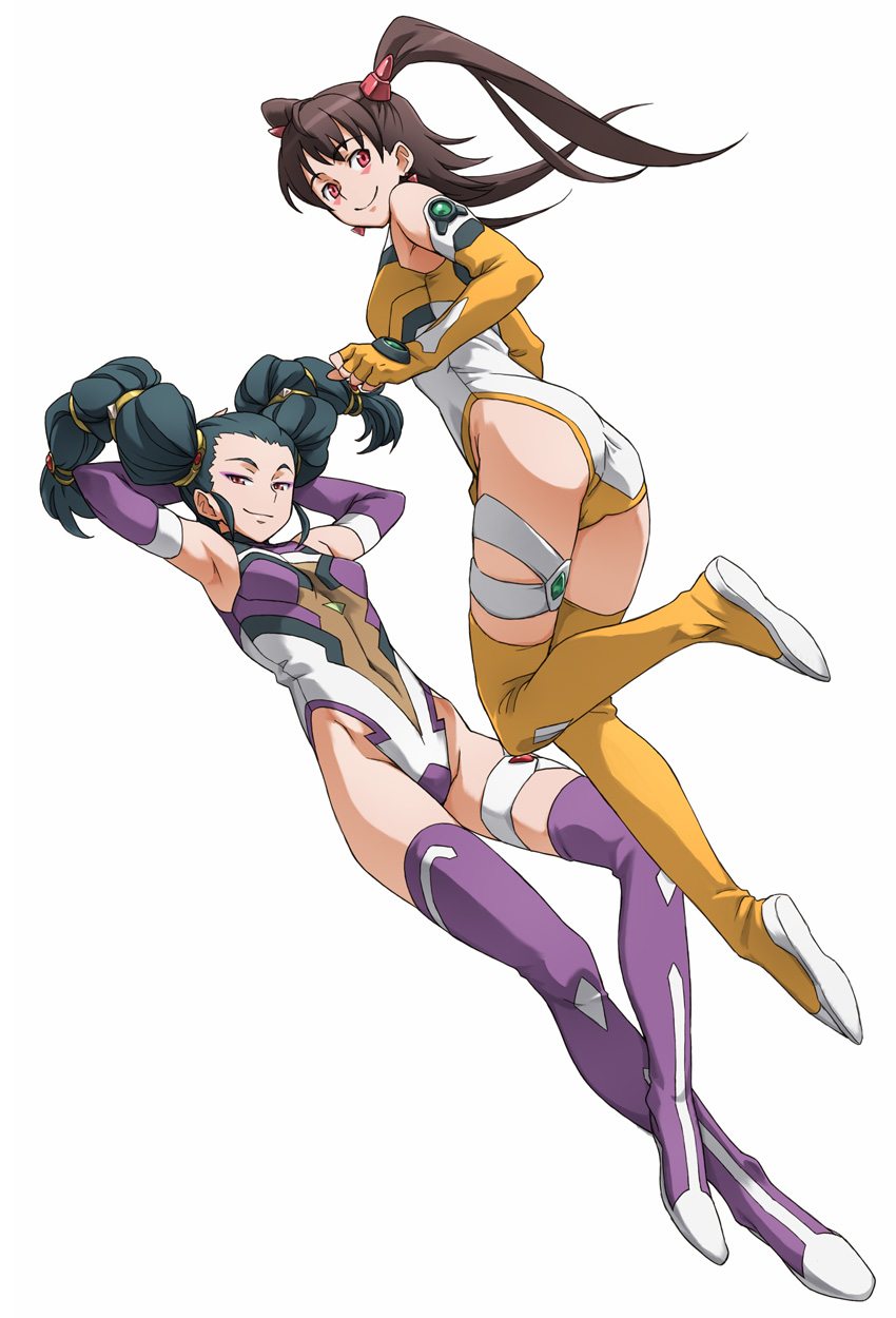 babynine, bodysuit, boots, bougainvillea, breasts, eyeshadow, highres, minato_fumi