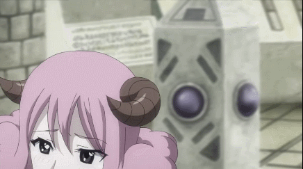 1girl, animated, animated_gif, aries_(fairy_tail), bouncing_breasts, breasts, cleavage, fairy_tail
