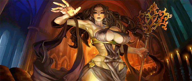 animated, animated_gif, armpits, breasts, brown_hair, candle, cathedral, church
