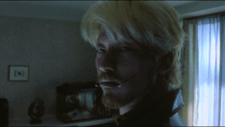 1boy, cracked_lips, ichi_the_killer, photo, smart, smoke, white_hair