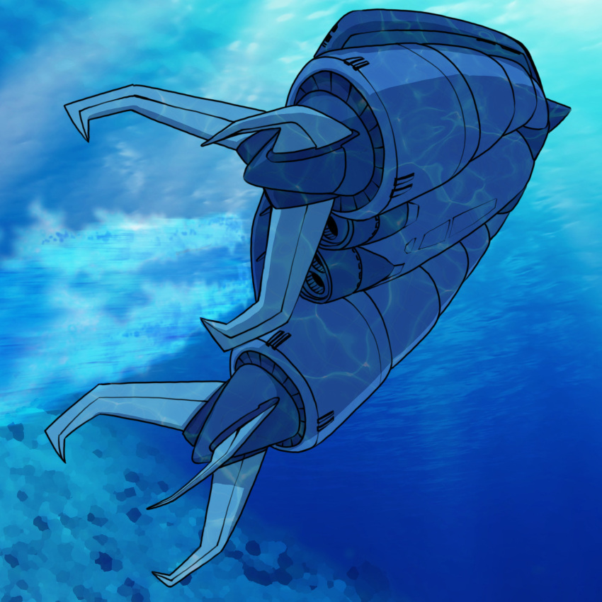 grabro, gundam, hirodango, mecha, mobile_suit_gundam, monochrome, underwater, water