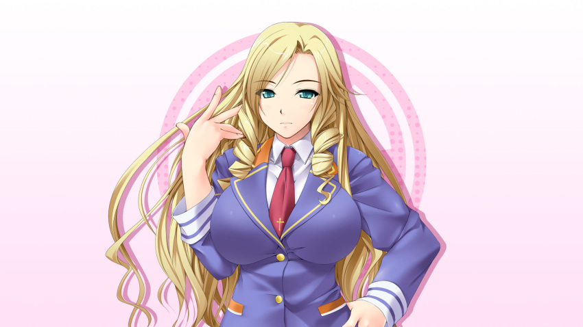 1girl, gradient, gradient_background, mahjong_pretty_girls_battle, rui_shiina, solo, tagme