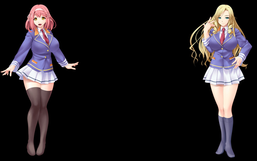 2girls, mahjong_pretty_girls_battle, multiple_girls, simple_background, tagme